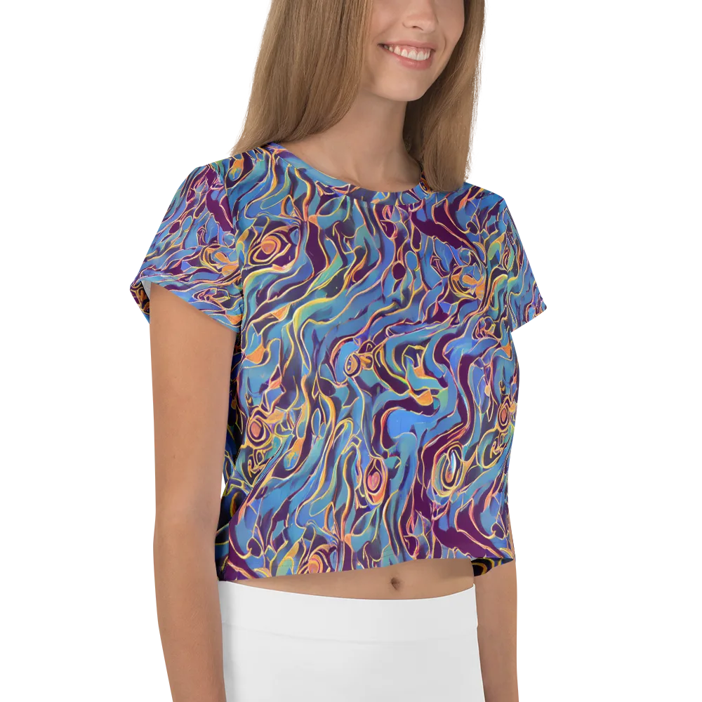Sapphire Surge on Crop Tee — Right