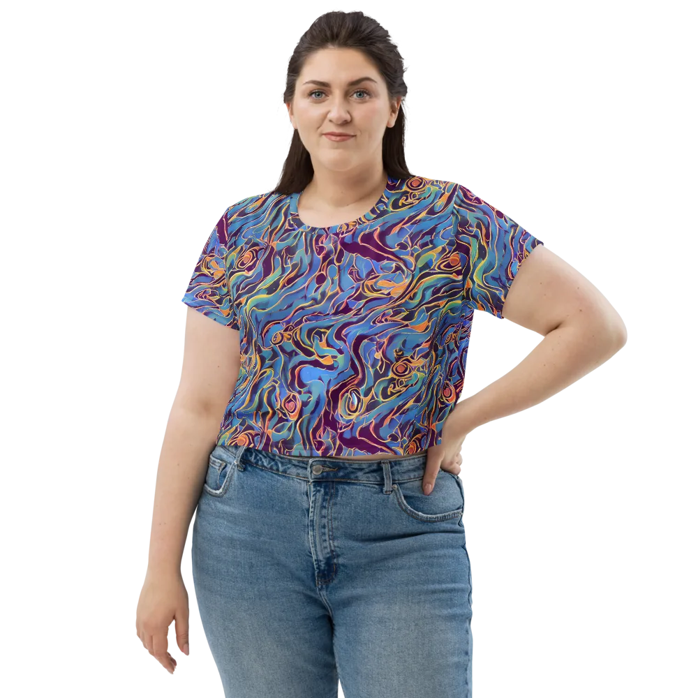 Sapphire Surge on Crop Tee — Front