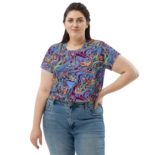 Sapphire Surge on a Crop Tee
