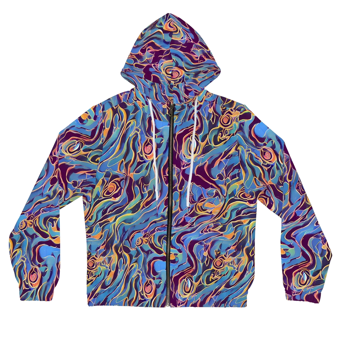 Sapphire Surge on Women's Full-Zip Hoodie — Front