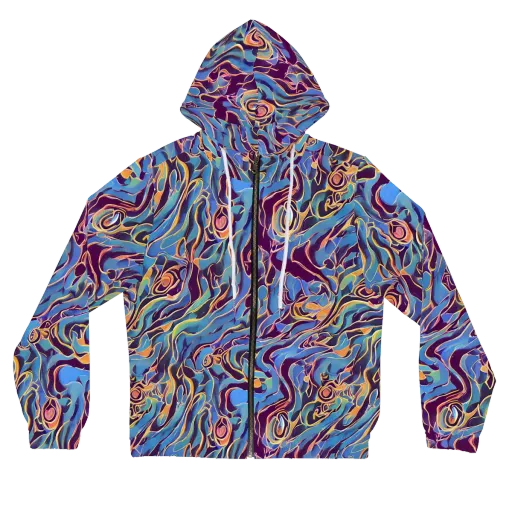 Sapphire Surge on a Women's Full-Zip Hoodie