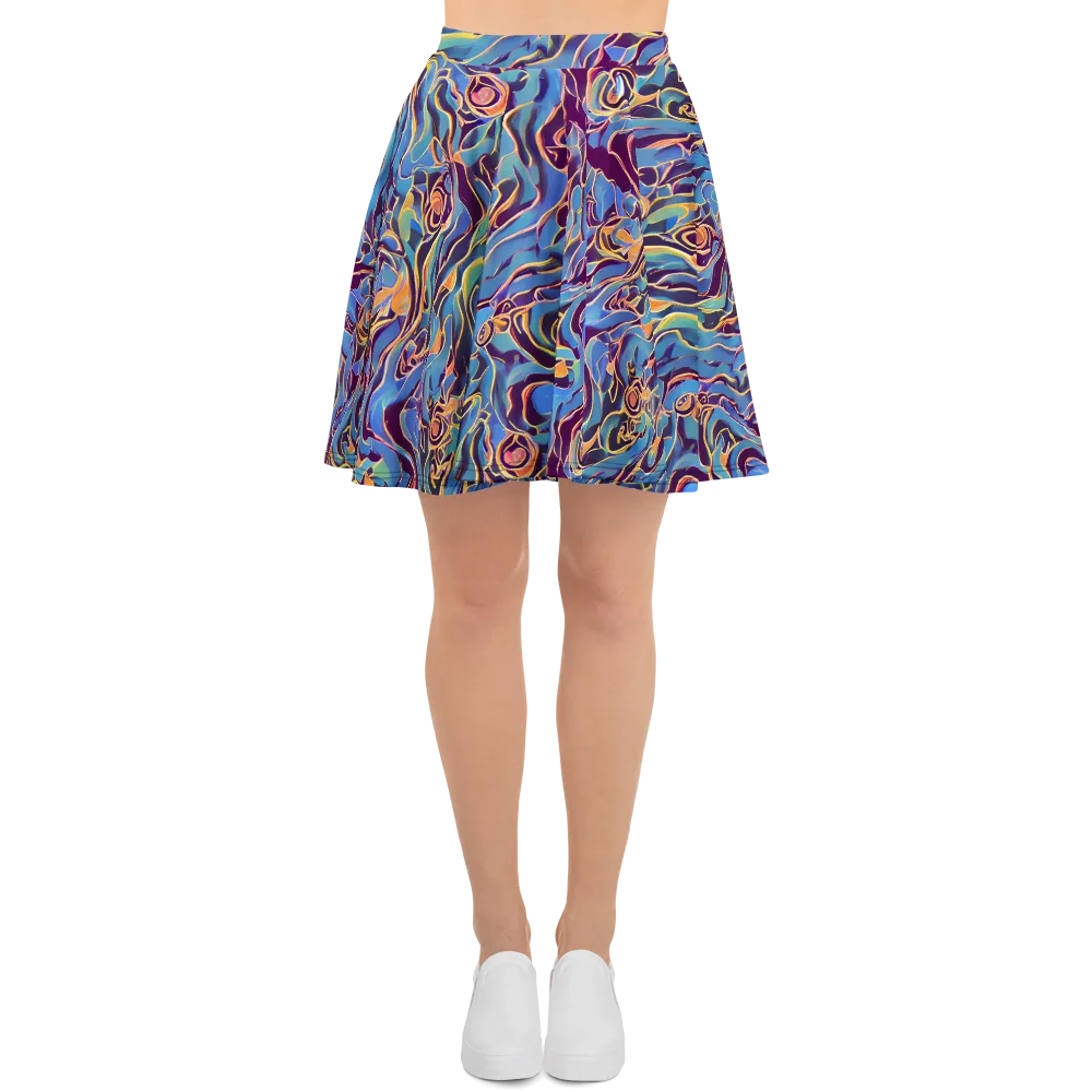 Sapphire Surge on Skater Skirt — Front