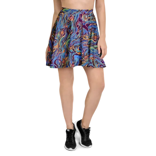 Sapphire Surge on a Skater Skirt