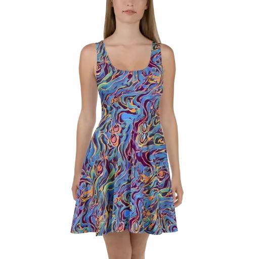 Sapphire Surge on a Skater Dress