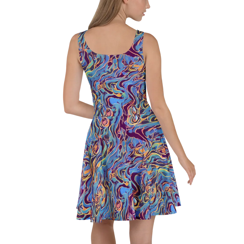 Sapphire Surge on Skater Dress — Back