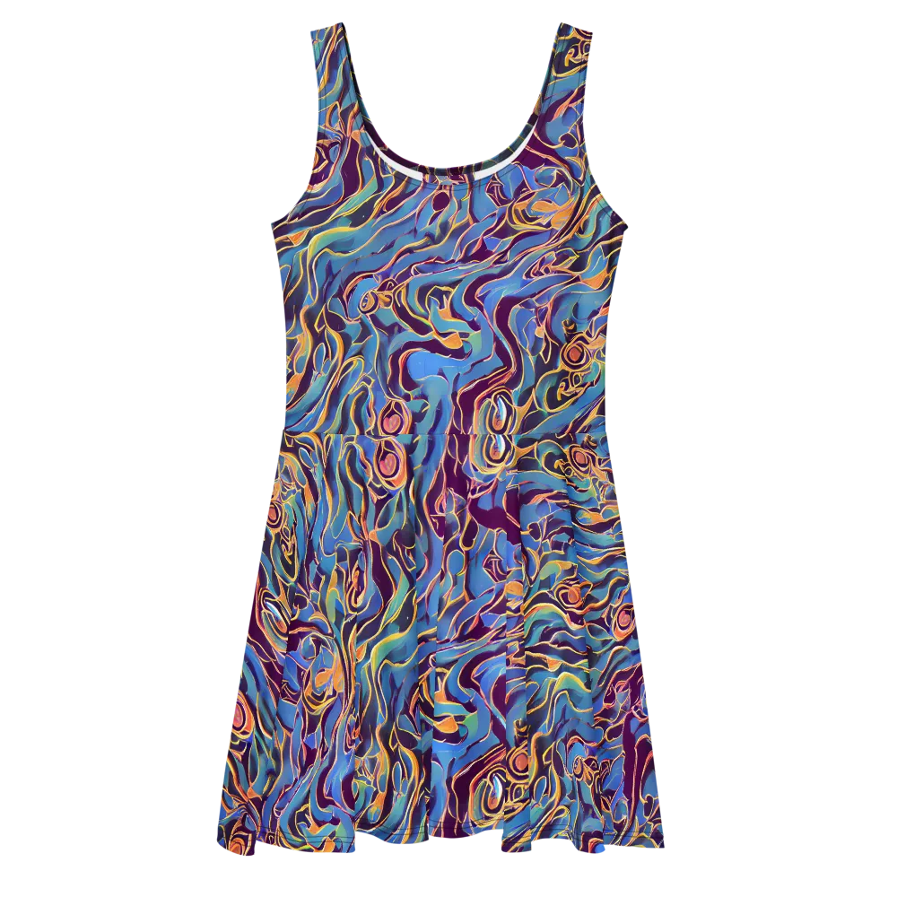 Sapphire Surge on Skater Dress — Front