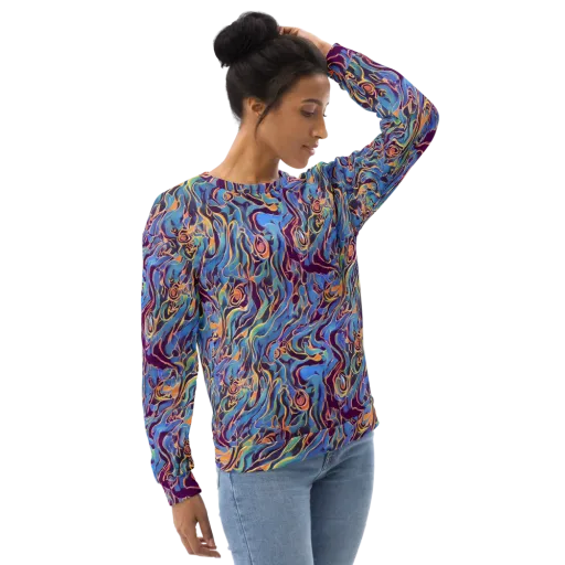 Sapphire Surge on a Sweatshirt