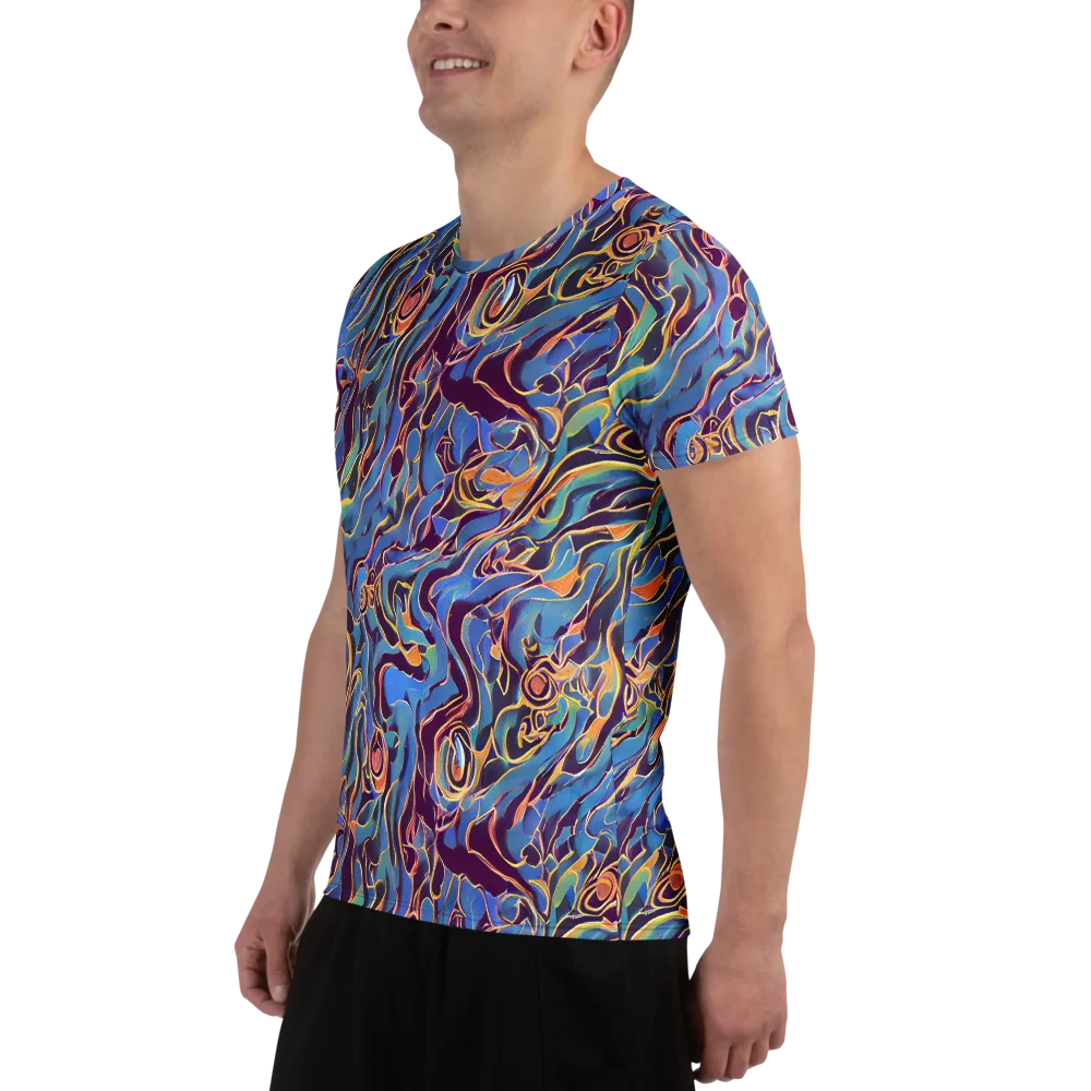 Sapphire Surge on Men's Athletic T-Shirt — Left
