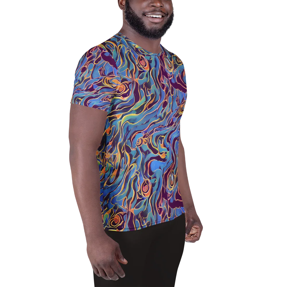 Sapphire Surge on Men's Athletic T-Shirt — Right