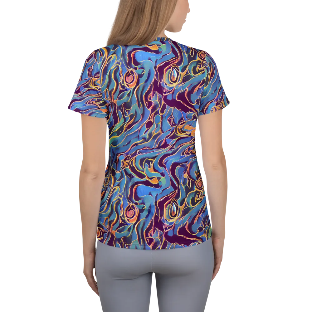 Sapphire Surge on Women's Athletic T-Shirt — Back