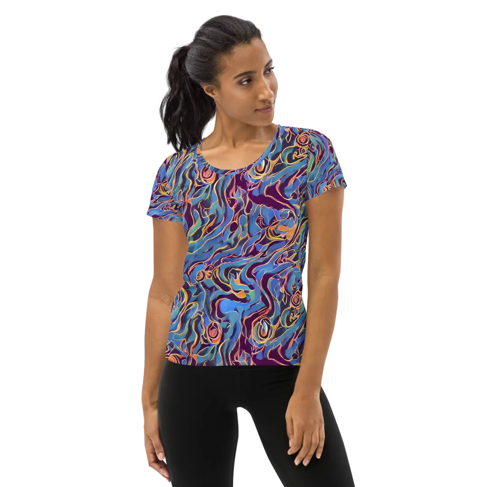 Sapphire Surge on Women's Athletic T-Shirt — Front