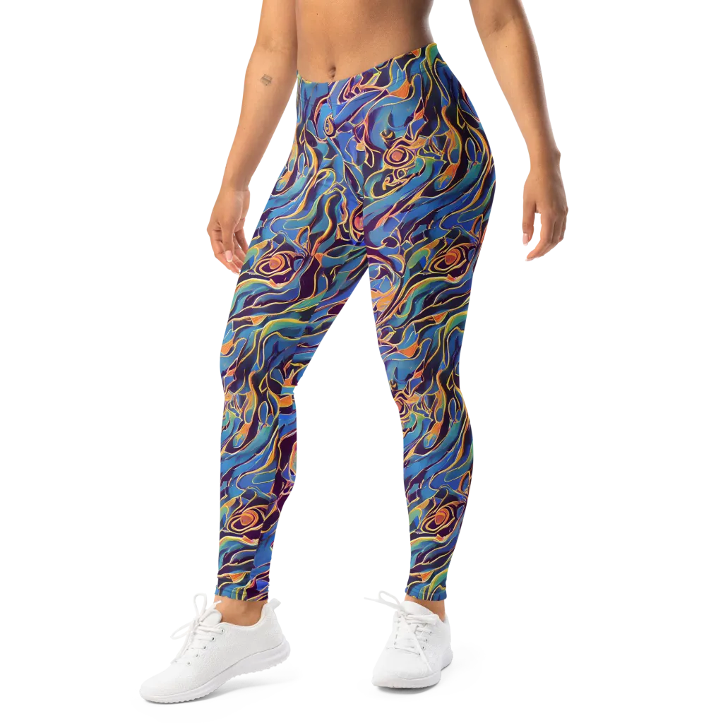 Sapphire Surge on Leggings — Left Front