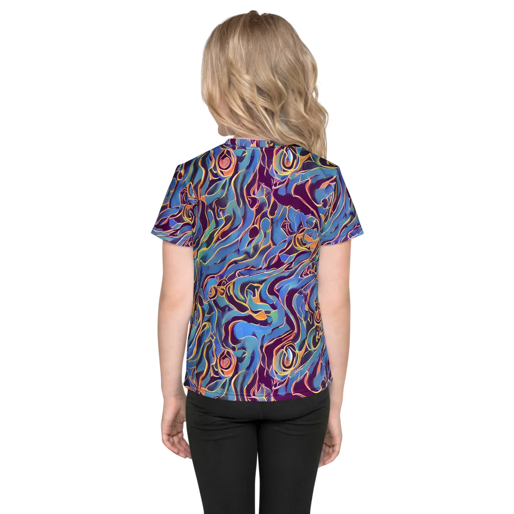 Sapphire Surge on Kids Crew Neck T-Shirt — Back