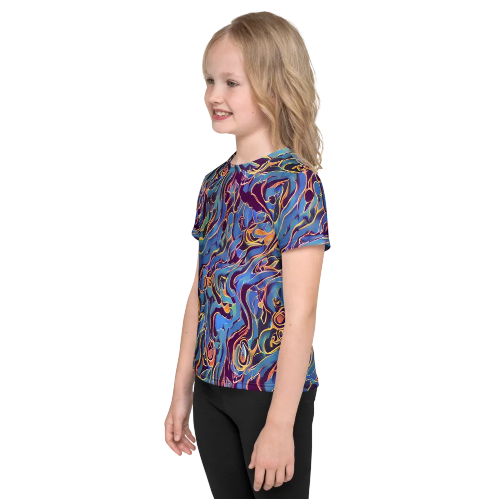 Sapphire Surge on Kids Crew Neck T-Shirt — Left