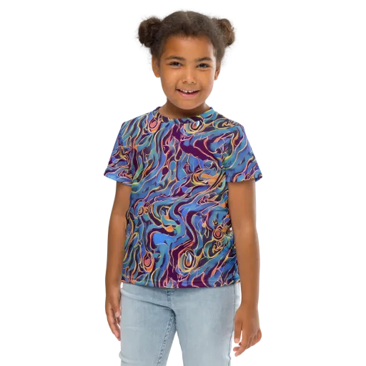 Sapphire Surge on a Kids Crew Neck T-Shirt