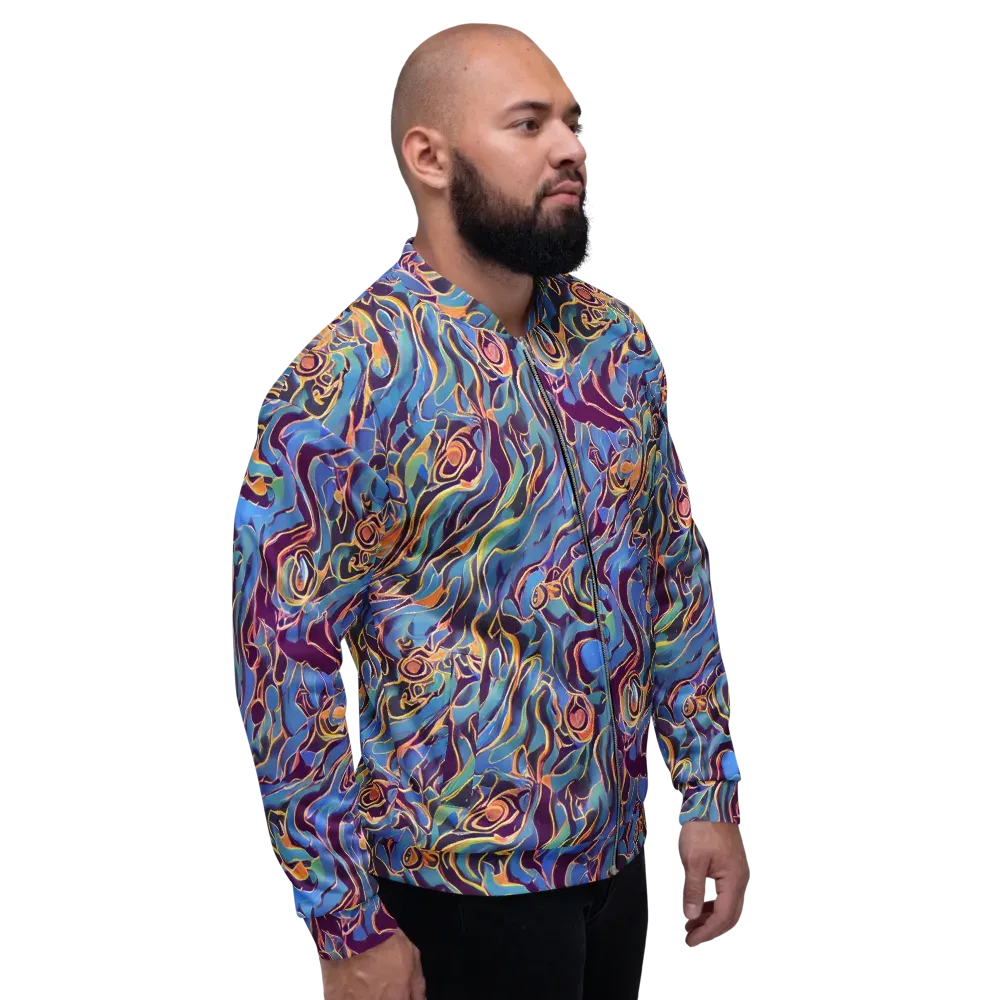 Sapphire Surge on Bomber Jacket — Right