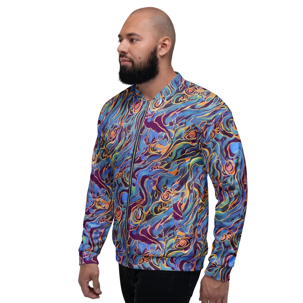 Sapphire Surge on Bomber Jacket — Left