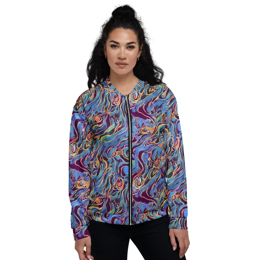 Sapphire Surge on Bomber Jacket — Front