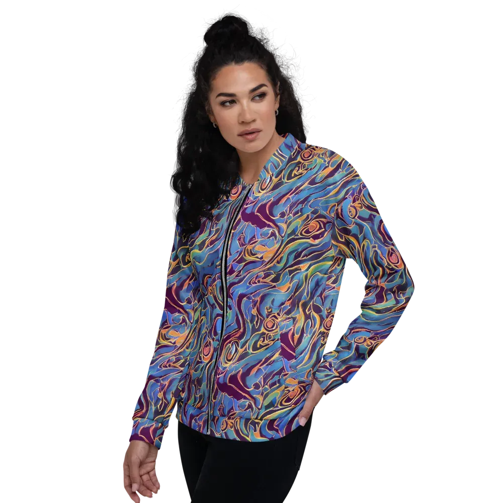 Sapphire Surge on Bomber Jacket — Left