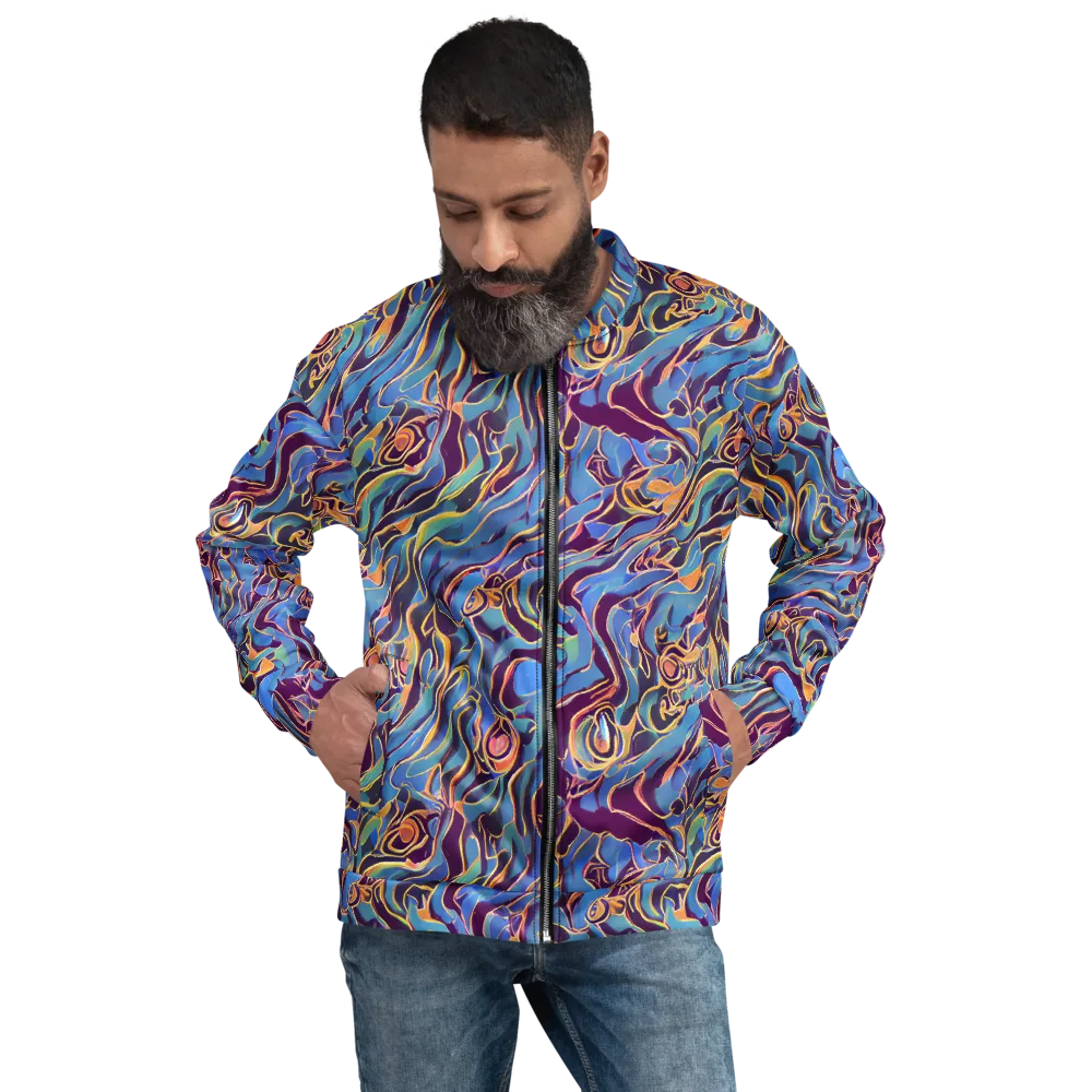 Sapphire Surge on Bomber Jacket — Front