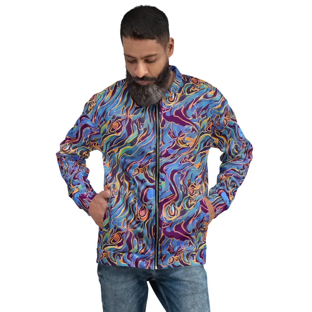 Sapphire Surge on Bomber Jacket — Front