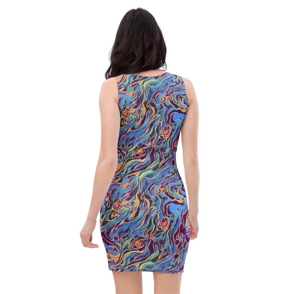 Sapphire Surge on Bodycon Dress — Back