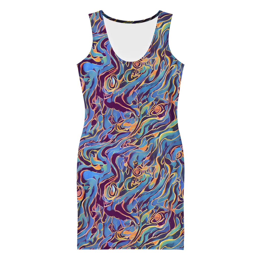 Sapphire Surge on Bodycon Dress — Front