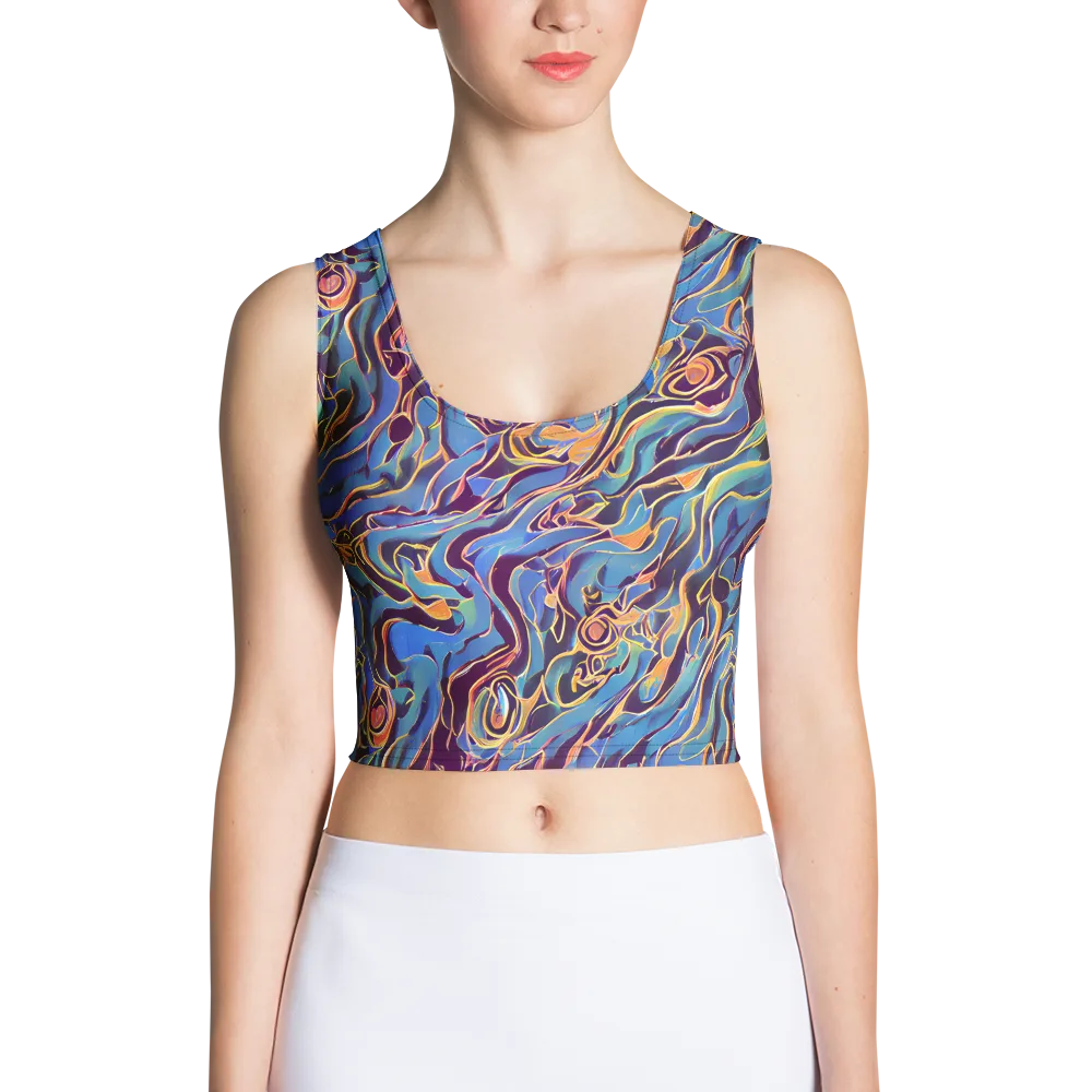 Sapphire Surge on Crop Top — Front