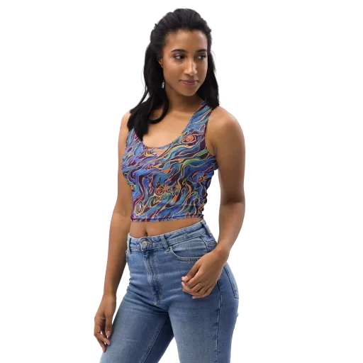 Sapphire Surge on a Crop Top