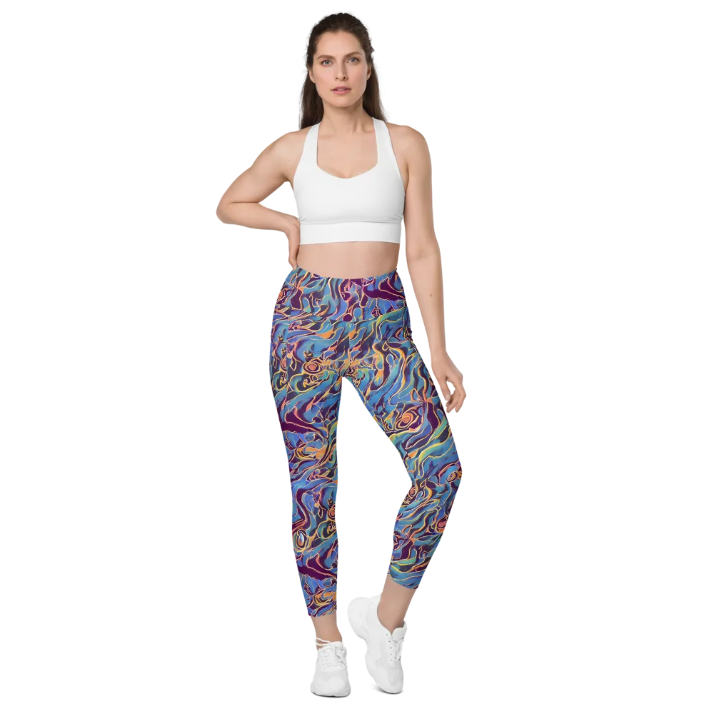 Sapphire Surge on Leggings with Pockets — Front