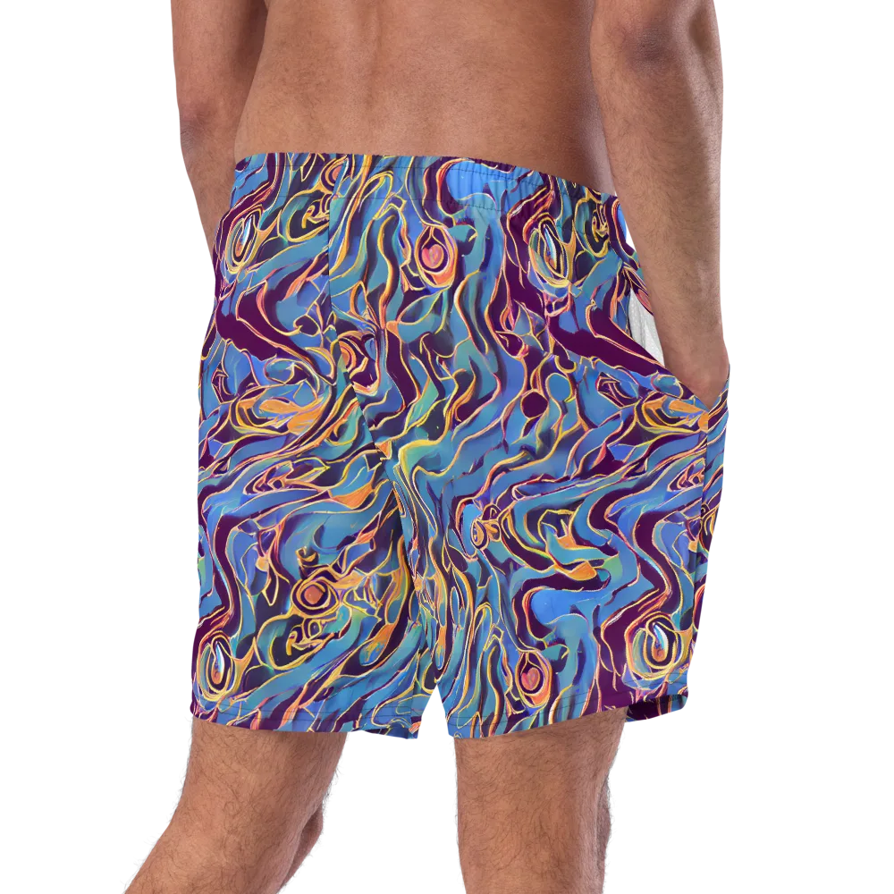 Sapphire Surge on Swim Trunks — Right Back