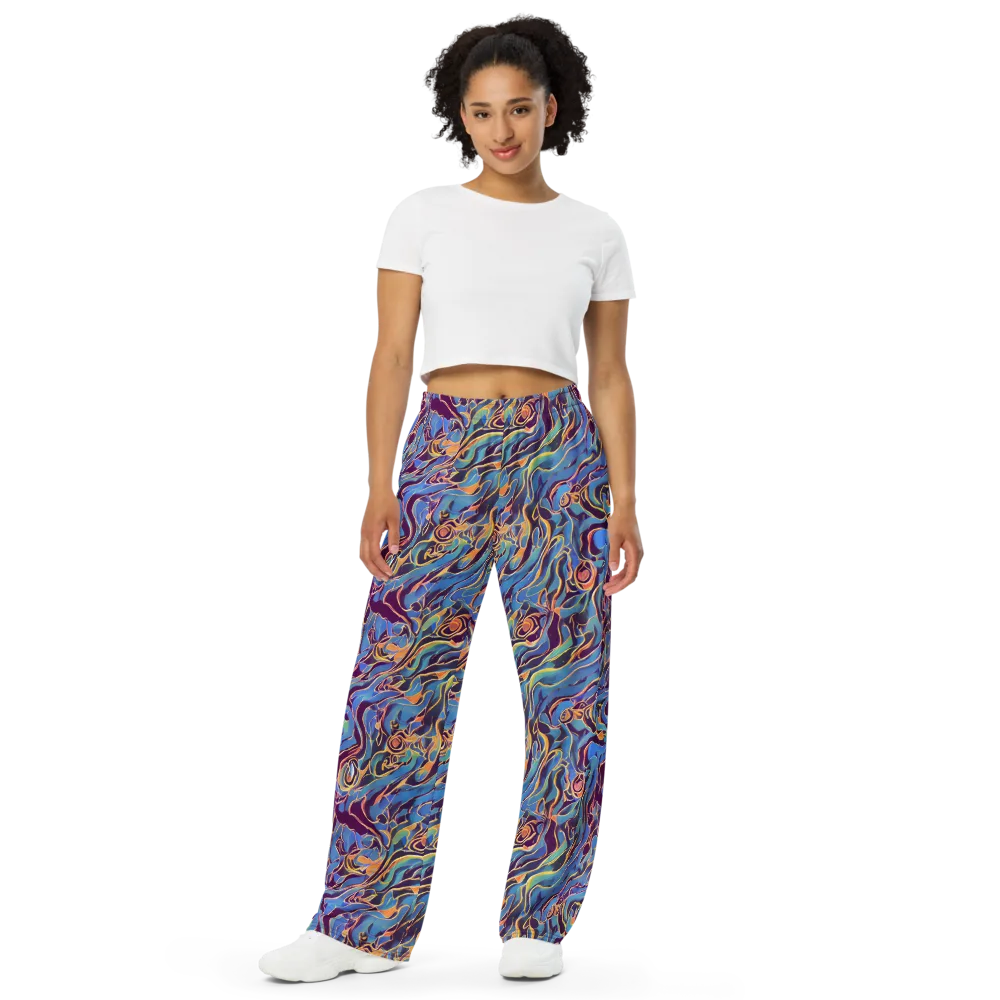 Sapphire Surge on Wide-Leg Pants — Front