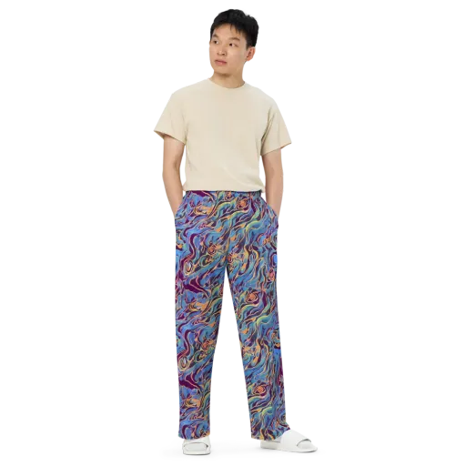 Sapphire Surge on a Wide-Leg Pants