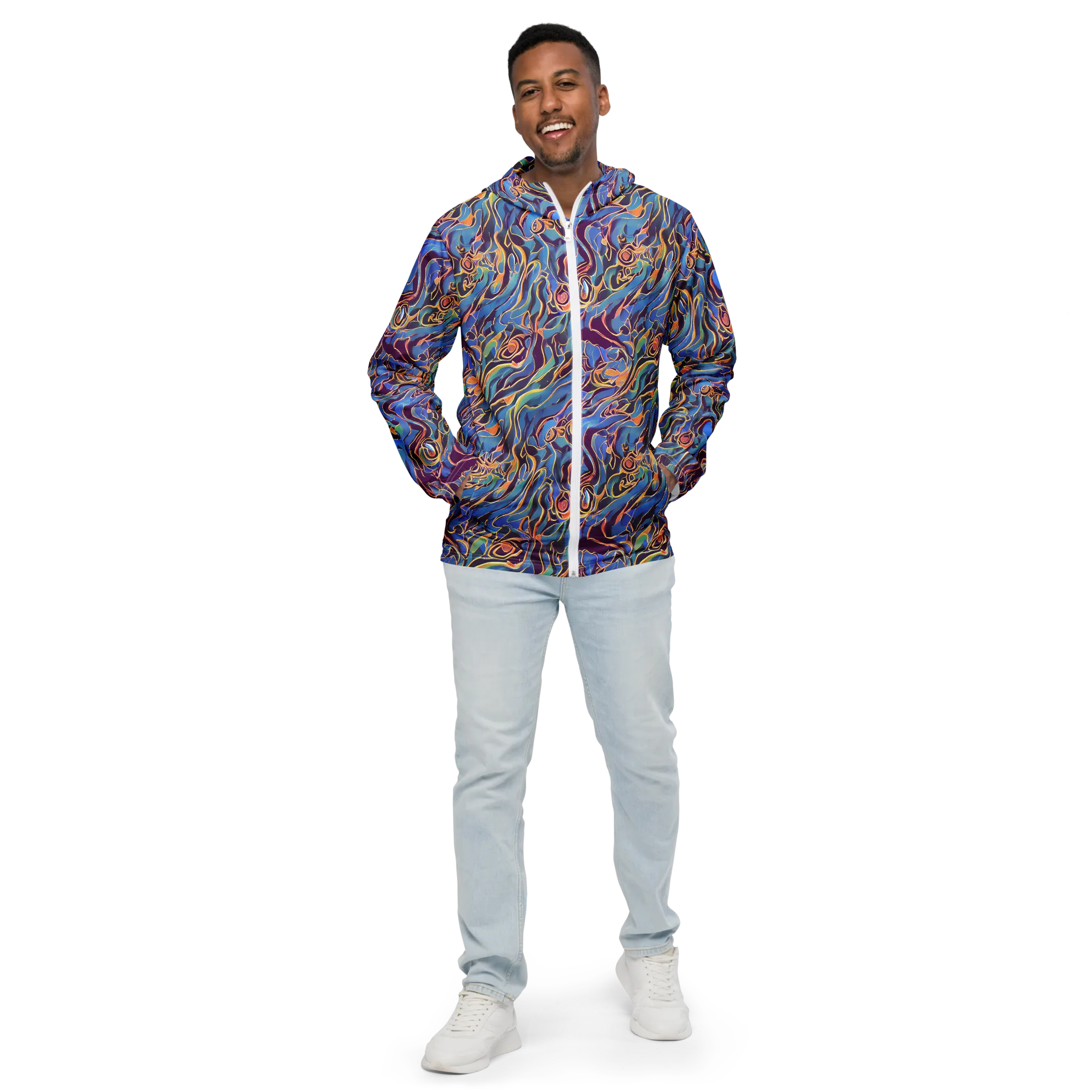 Sapphire Surge on Men's Windbreaker — Front