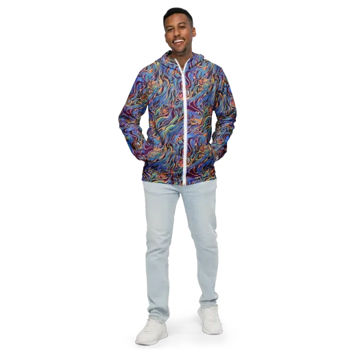 Sapphire Surge on a Men's Windbreaker