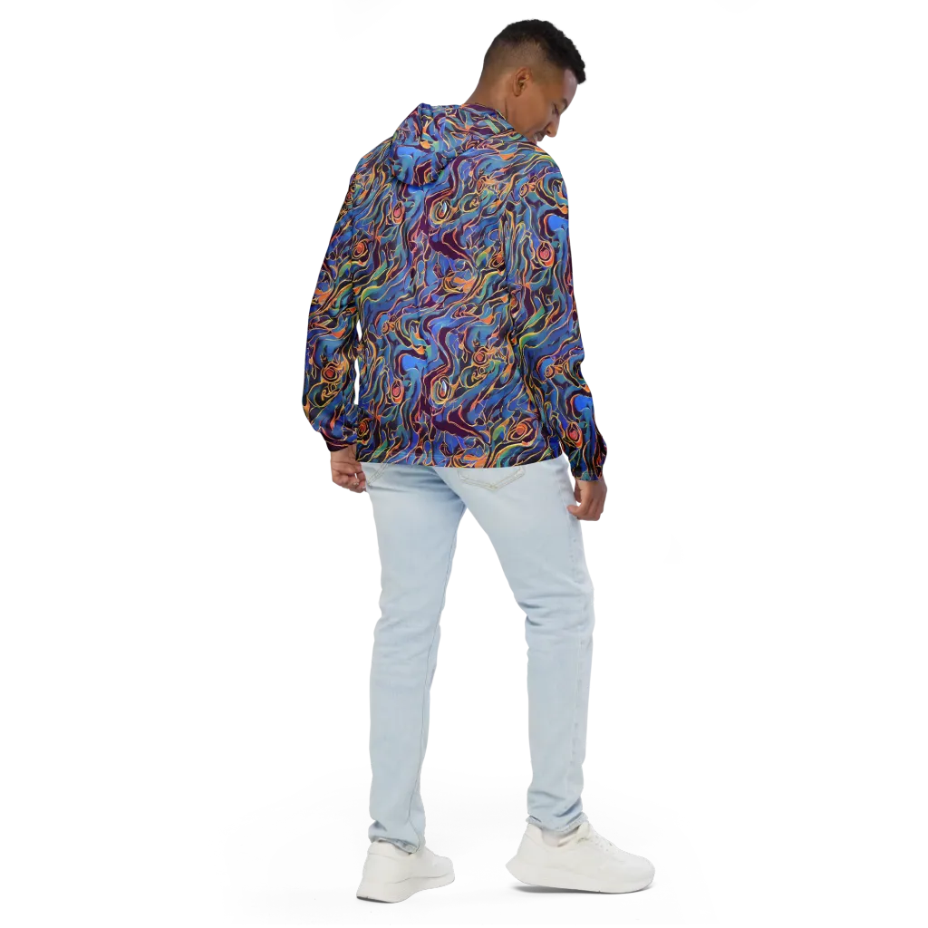 Sapphire Surge on Men's Windbreaker — Back