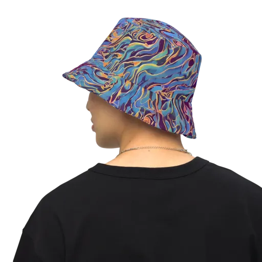 Sapphire Surge on a Reversible Bucket Hat