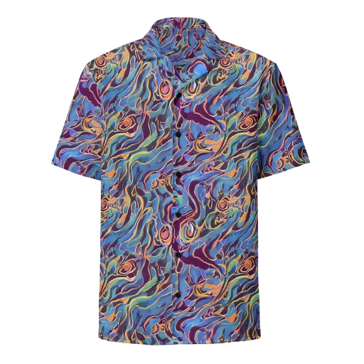 Sapphire Surge on a Button Shirt