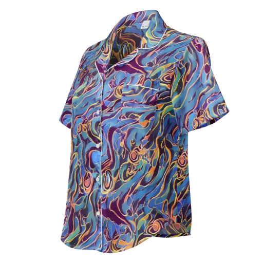 Sapphire Surge on a Women's Short Sleeve Pajama Top