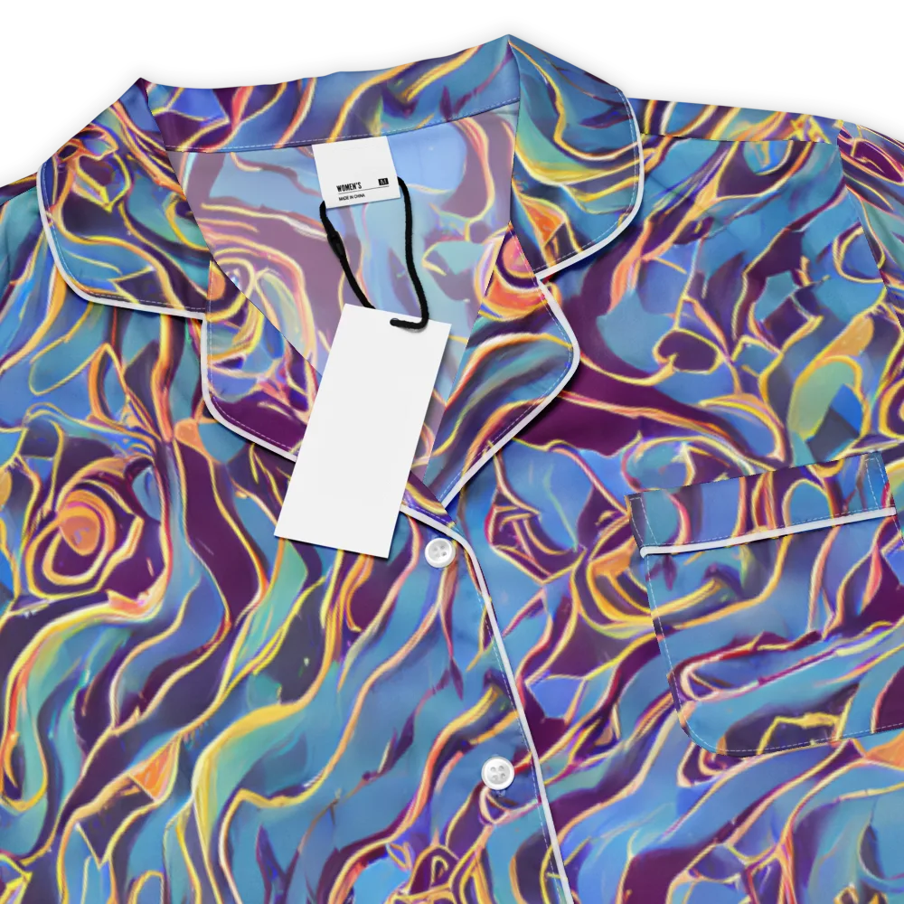 Sapphire Surge on Women's Short Sleeve Pajama Top — Product details