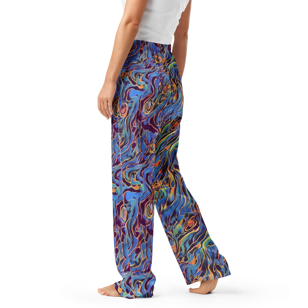 Sapphire Surge on Women's Pajama Pants — Left