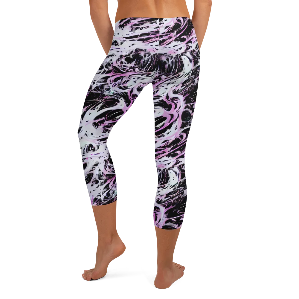 Electric Noir on Capri Leggings — Back