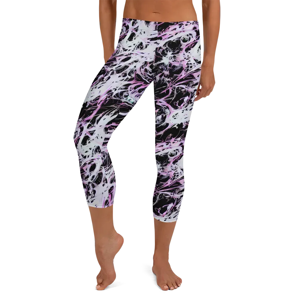 Electric Noir on Capri Leggings — Front