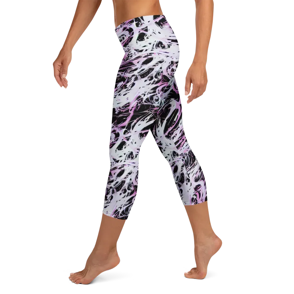 Electric Noir on Capri Leggings — Left