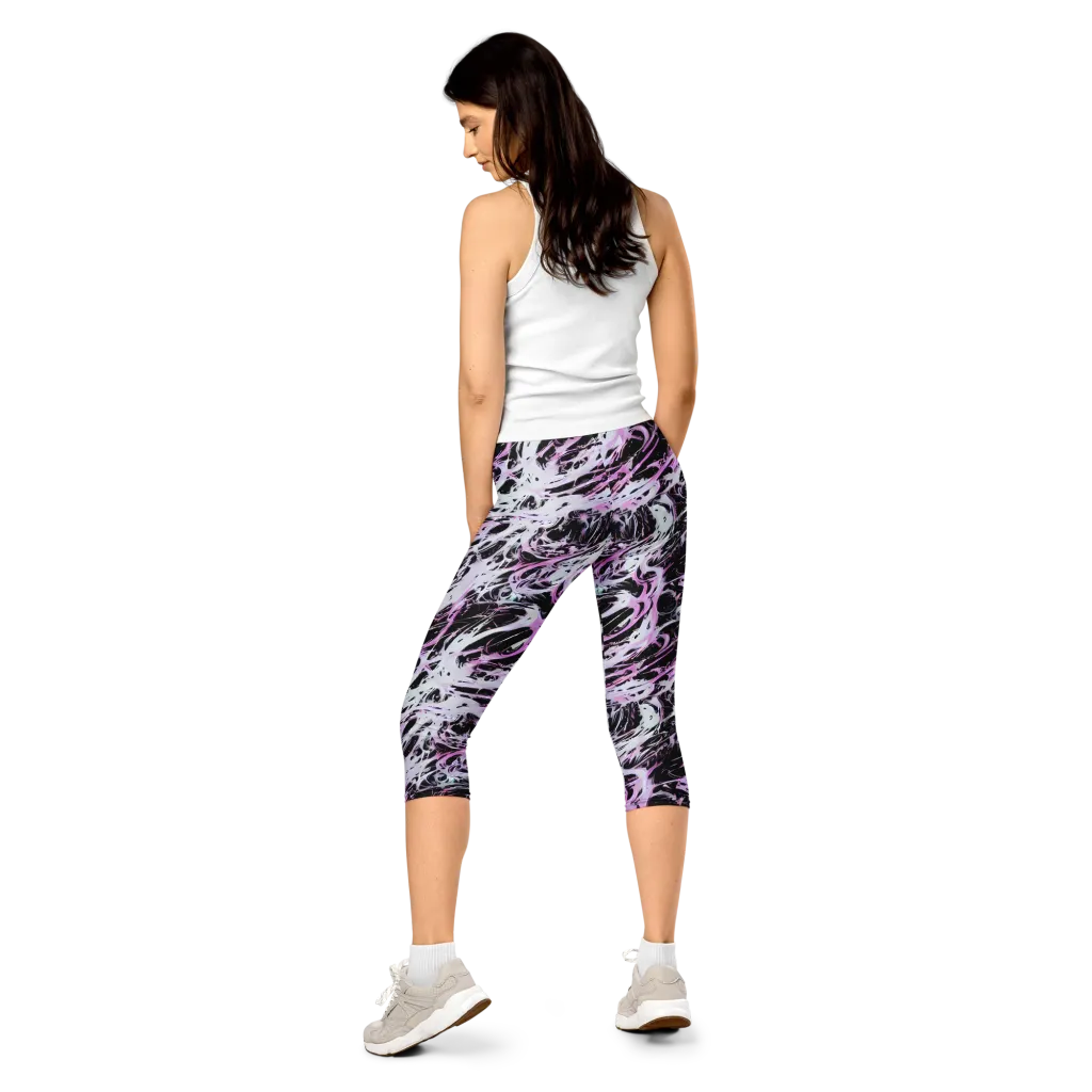 Electric Noir on Capri Leggings — Back