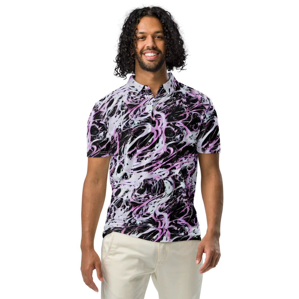 Electric Noir on Men's Slim Fit Polo Shirt — Front