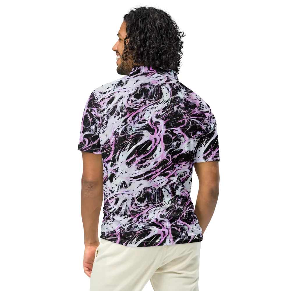 Electric Noir on Men's Slim Fit Polo Shirt — Back