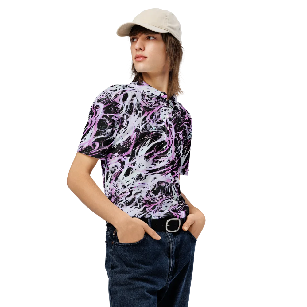 Electric Noir on Men's Slim Fit Polo Shirt — Right Front