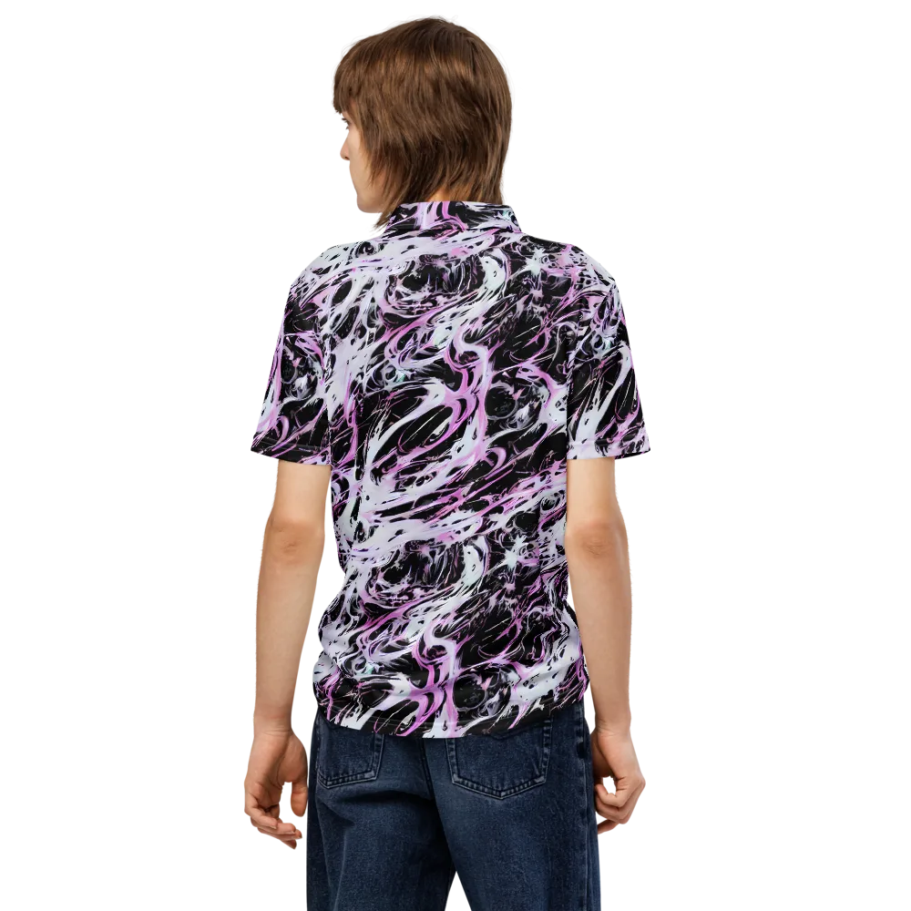 Electric Noir on Men's Slim Fit Polo Shirt — Back