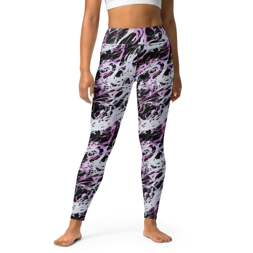 Electric Noir on Yoga Leggings — Front